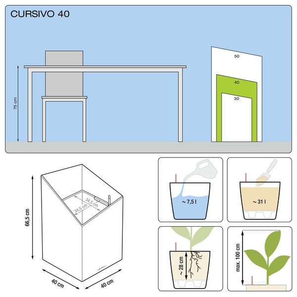 Розумний вазон Lechuza Cursivo Premium 40 31 л коричневий 16624