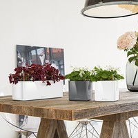 Кашпо Lechuza Cube Glossy 16 білий блискучий 13520