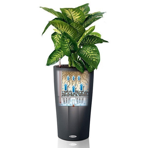 Кашпо Lechuza Cilindro Color 23 сірий 13943