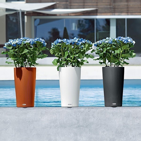 Кашпо Lechuza Cilindro Color 23 сірий 13943