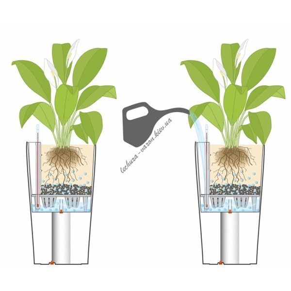 Кашпо Lechuza Cilindro Color 23 сірий 13943