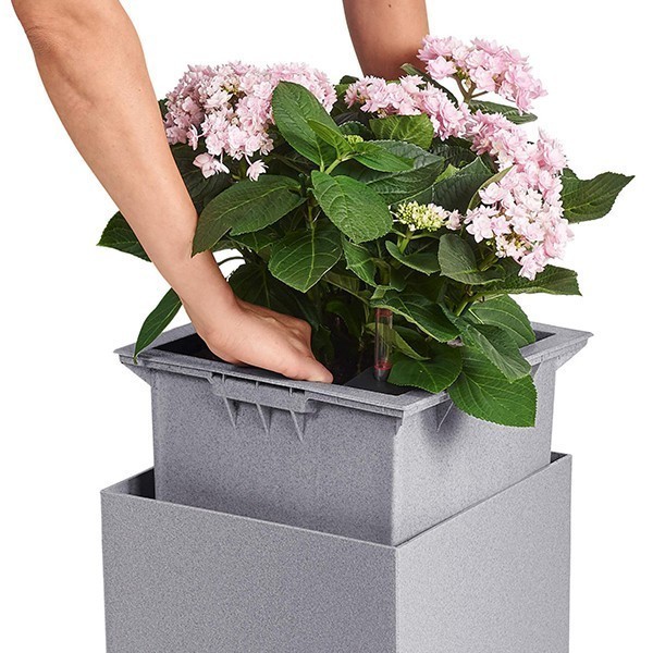 Кашпо Lechuza Canto Stone Low 30 графітово-чорний 13702