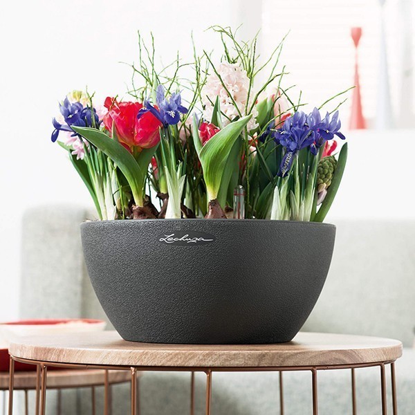 Кашпо Lechuza Cubeto Stone 40 сірий камінь 13840