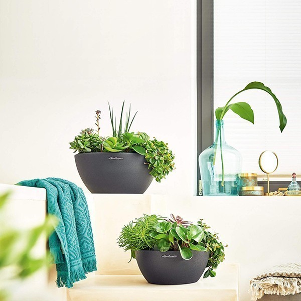 Кашпо Lechuza Cubeto Stone 40 сірий камінь 13840