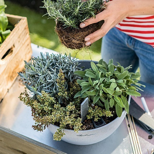 Кашпо Lechuza Cubeto Stone 40 сірий камінь 13840