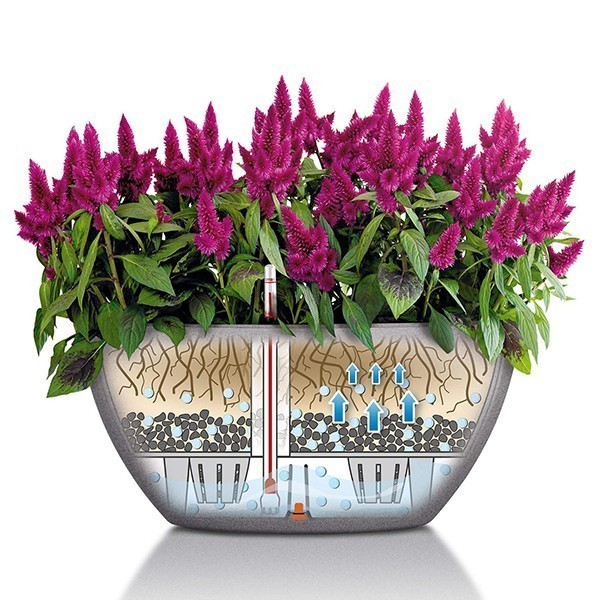 Кашпо Lechuza Cubeto Stone 40 сірий камінь 13840