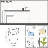 Кашпо Lechuza Mini - Deltini білий блискучий 14950