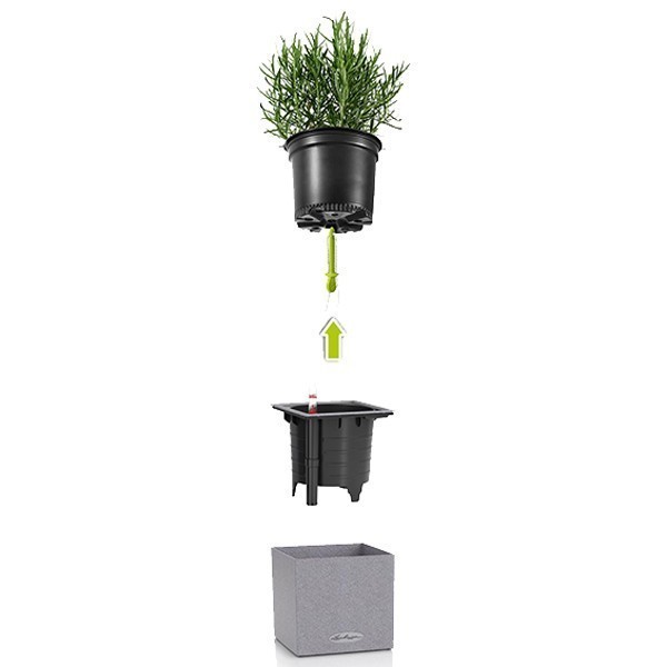 Вазон Lechuza Canto Stone 14 графітовий чорний 13472