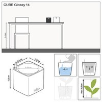 Фото Вазон Lechuza Cube Glossy 14 білий 13510