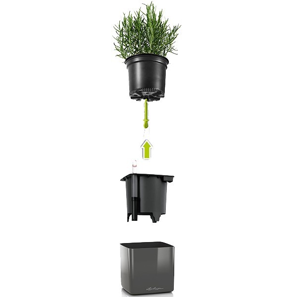 Вазон Lechuza Cube Glossy 14 білий 13510