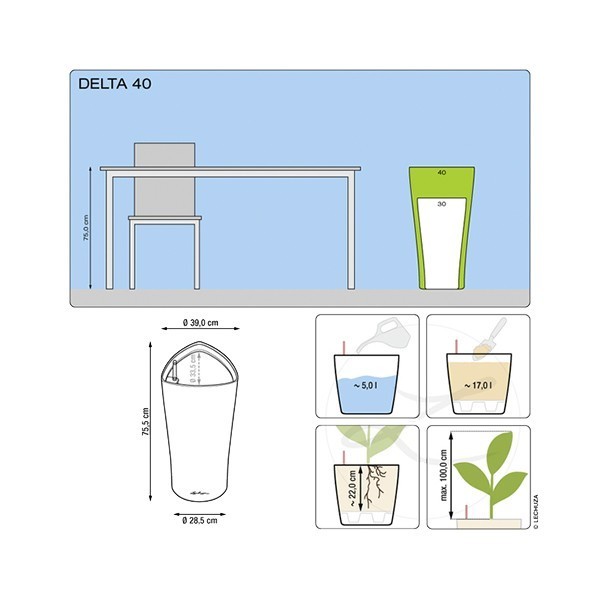 Вазон Lechuza Delta 40 червоний 15539