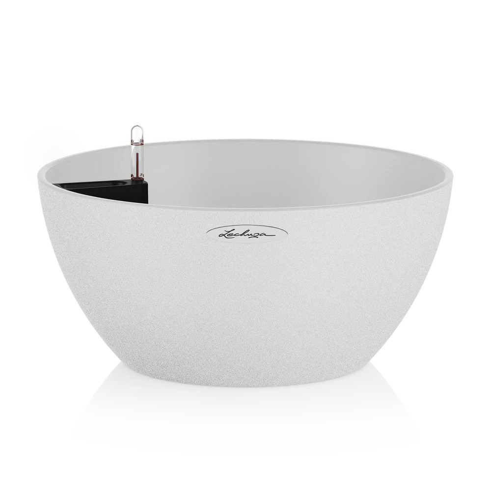 Кашпо Lechuza Cubeto Stone 40 кварцовий білий 13847