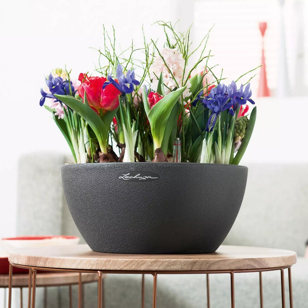 Кашпо Lechuza Cubeto Stone 40 кварцовий білий 13847