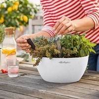 Кашпо Lechuza Cubeto Stone 40 кварцовий білий 13847