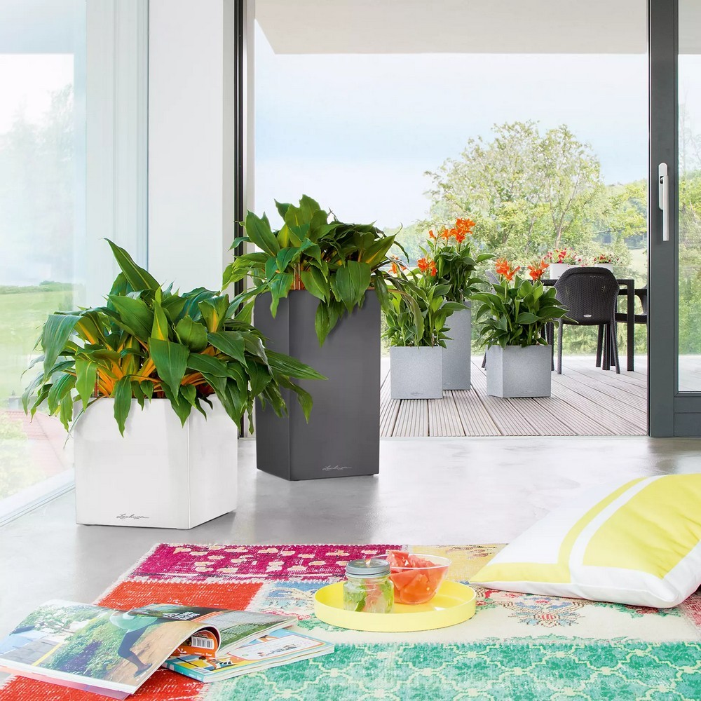 Розумний вазон Lechuza Canto Premium 40 High 29 л блискучий білий 13650