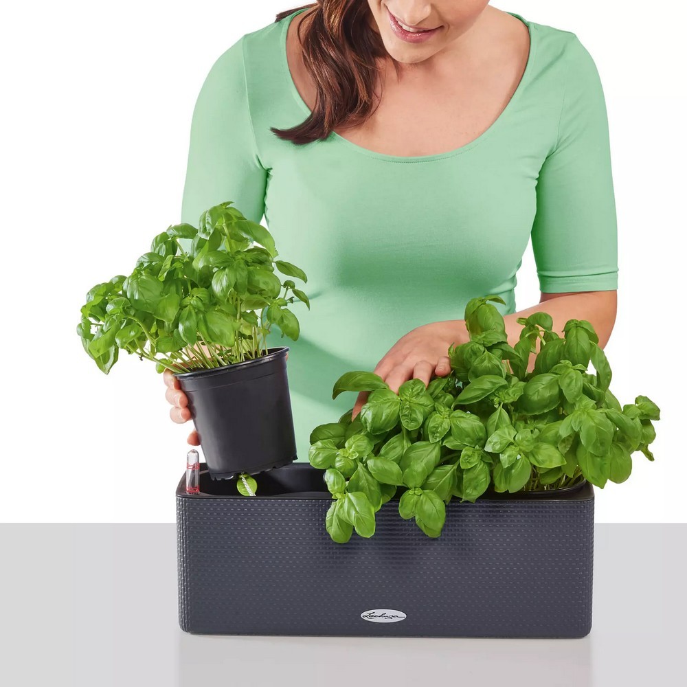 Розумний вазон Lechuza Cube Color Triple 40 пісочно-коричневий 13686