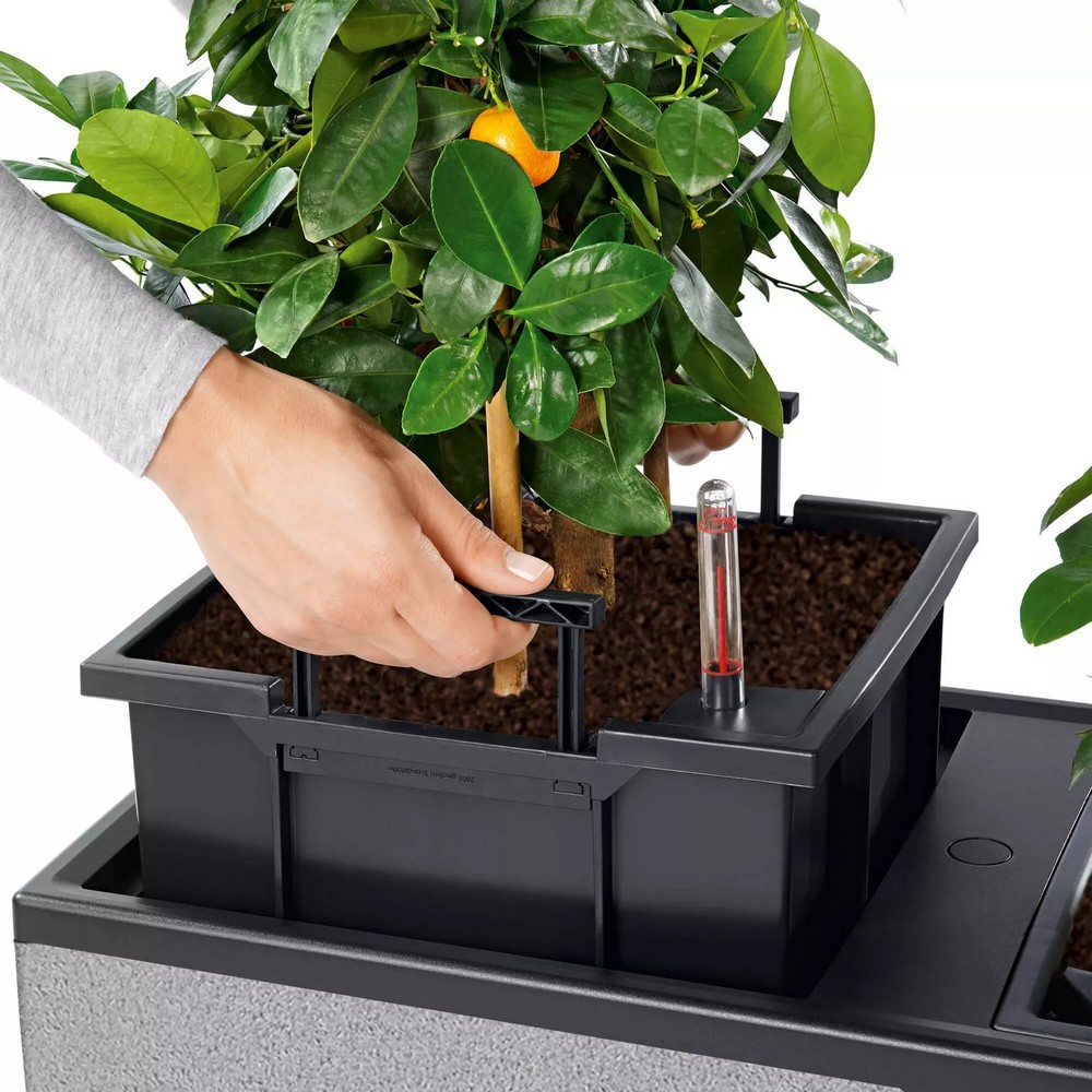 Розумний вазон Lechuza Trio Stone 30 14 л кварцовий білий 15047