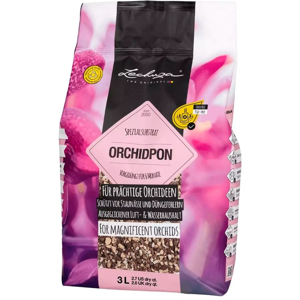 Стабільний неорганічний субстрат Lechuza Orchidpon для орхідей 3 л 19580